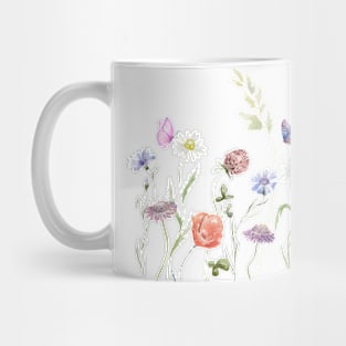 Wildflowers Watercolor, Botanical Flowers, Nature Lover Mug